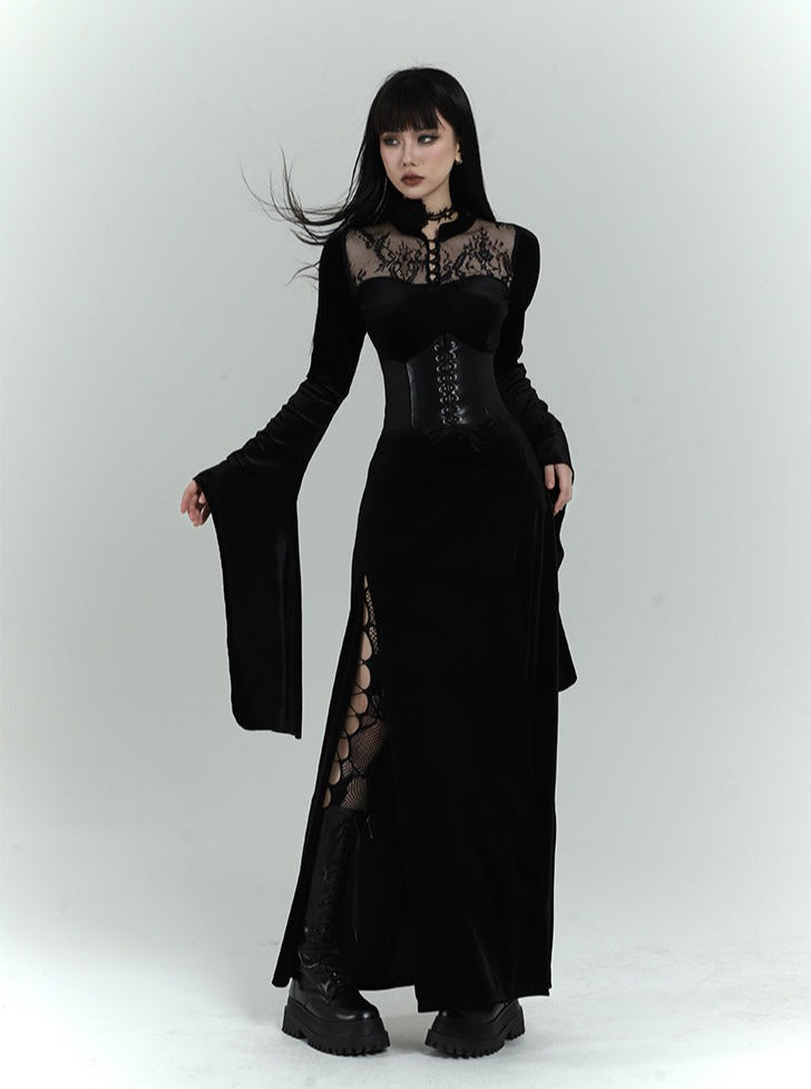 Dark Victorian Corset Maxi Dress