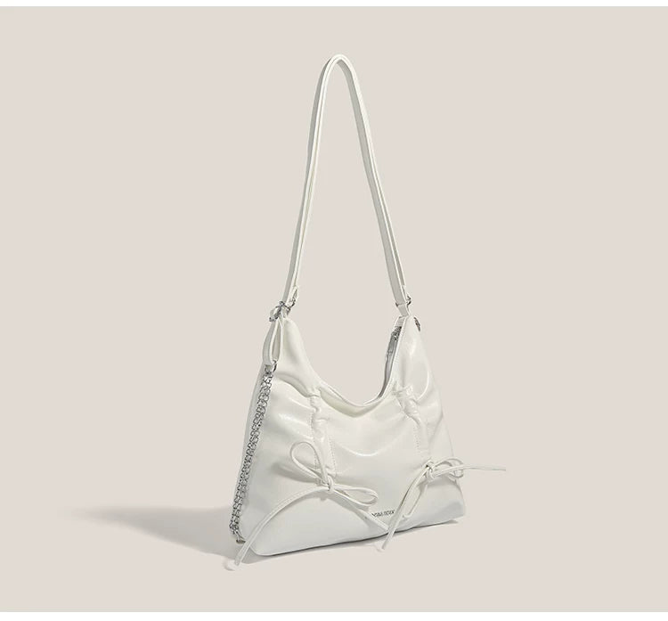 Midnight Ruffle Chain Shoulder Bag