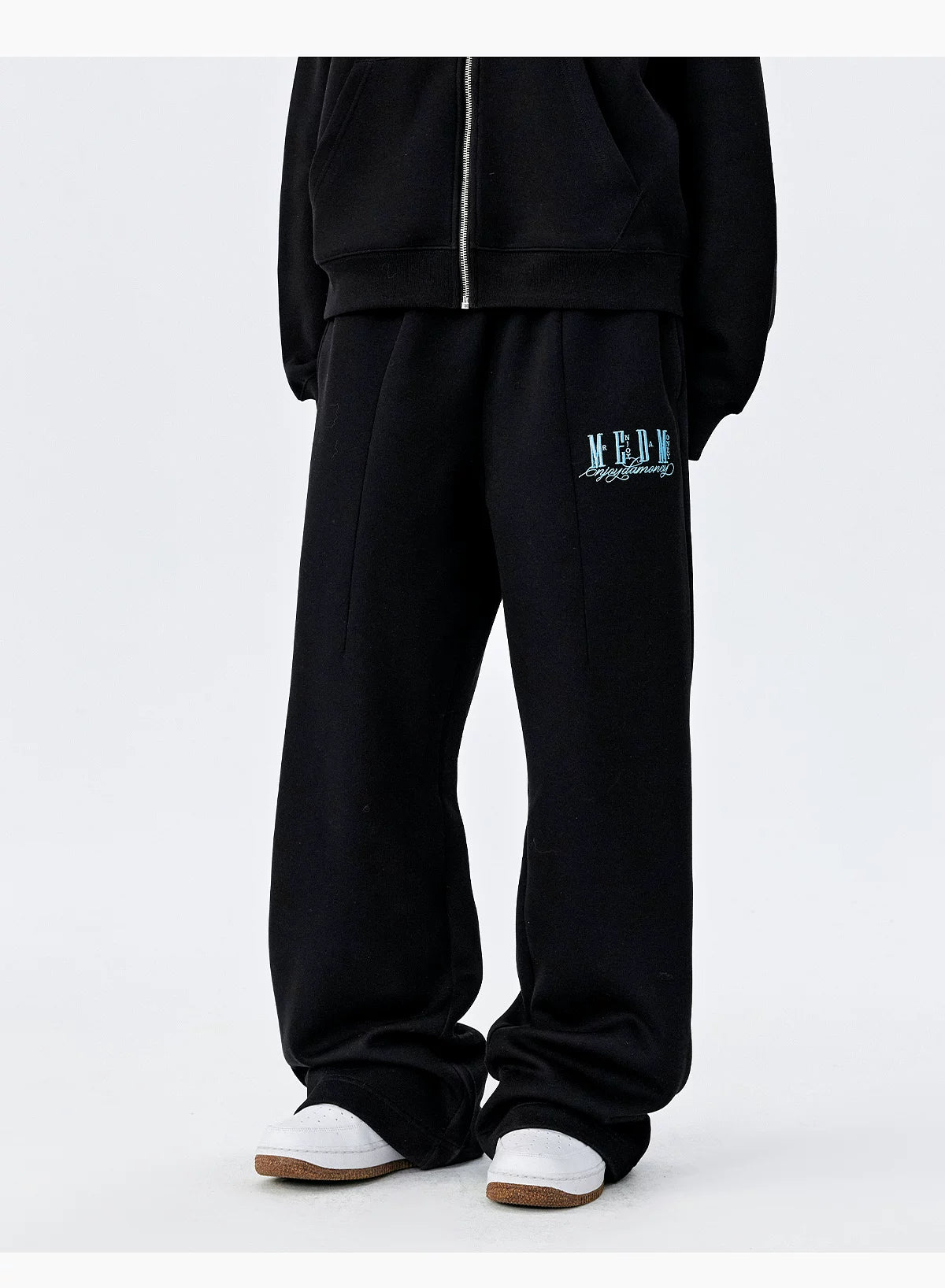 Logo Embroidered Wide-Leg Drawstring Sweatpants