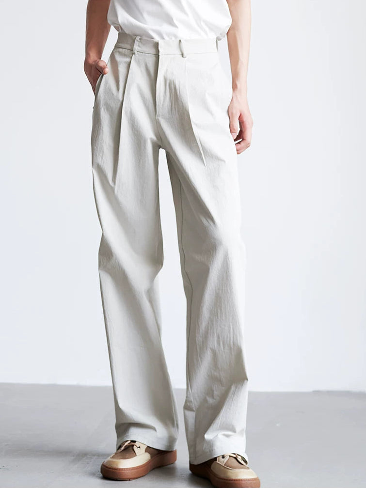 Ivory Axis Minimal Wide Trousers