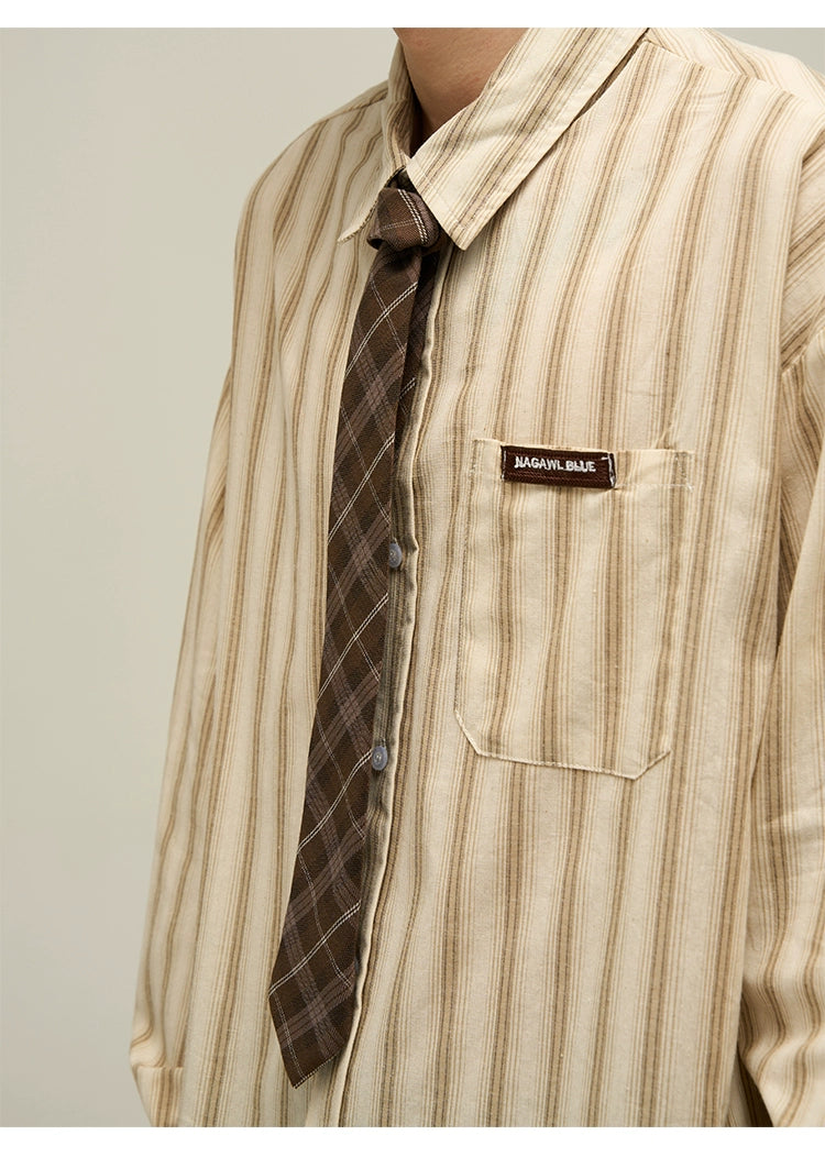 Classic Vertical Striped Oversized Shirt