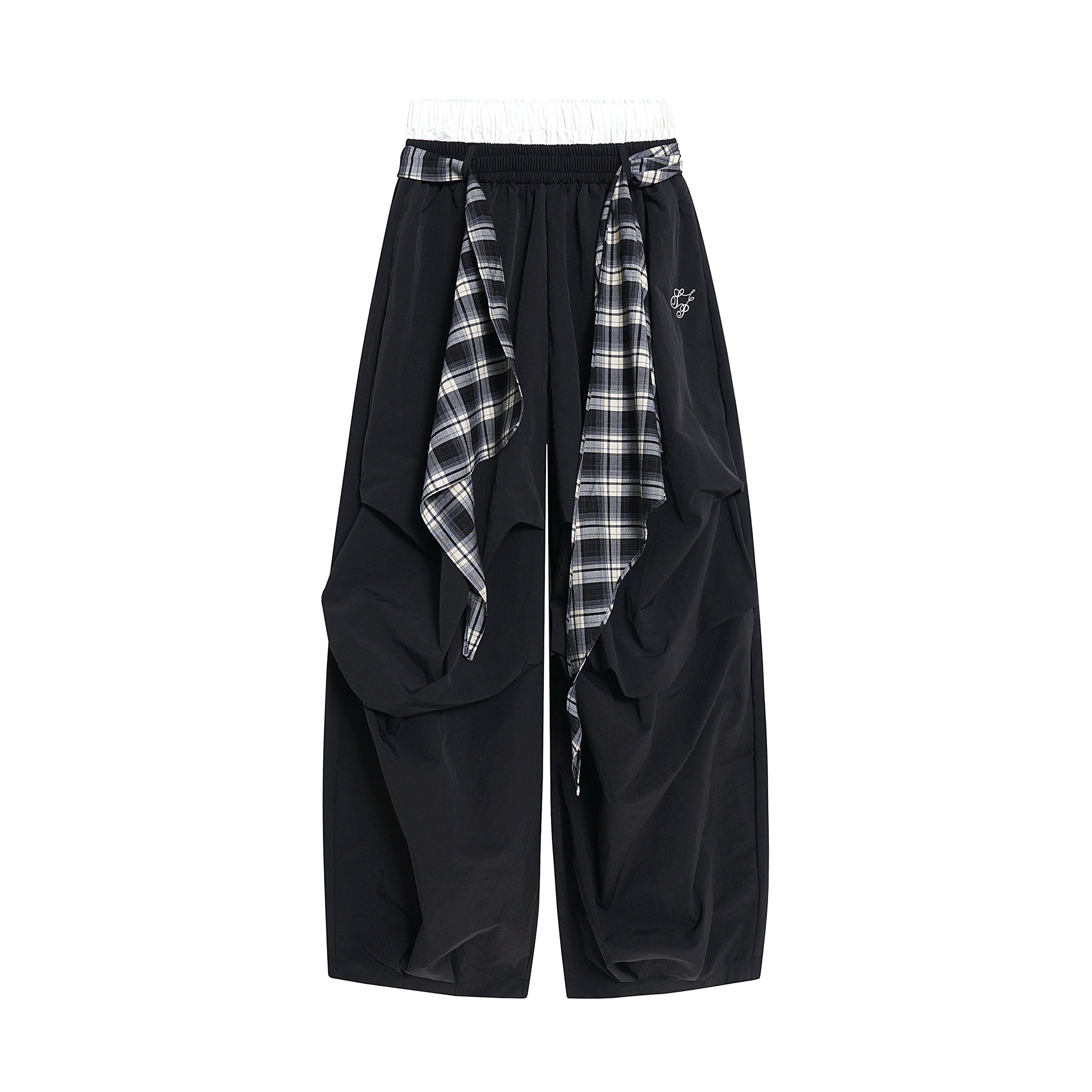 Plaid Shroud Parachute Skirt Pants