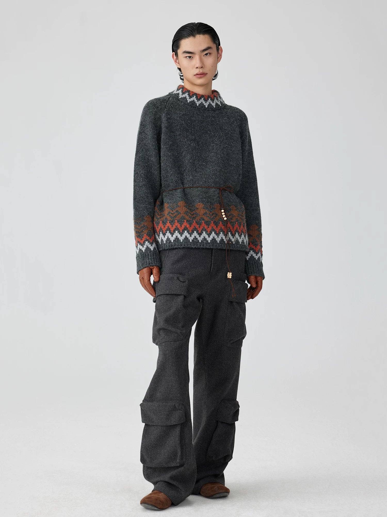 Multi-Pocket Wide-Leg Cargo Trouser