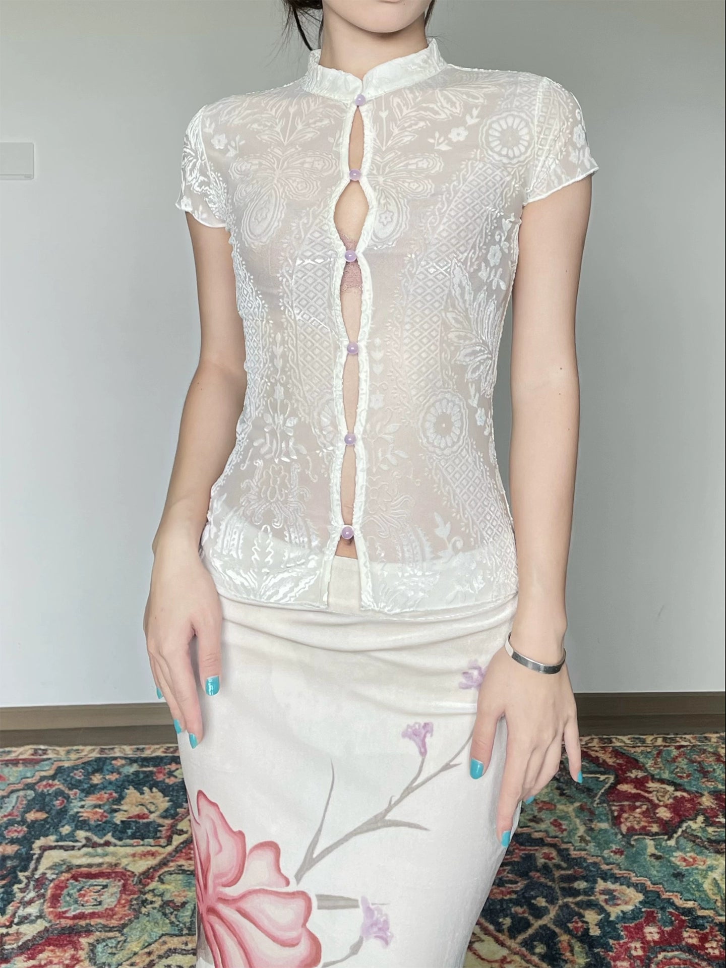 Lace Cheongsam Top