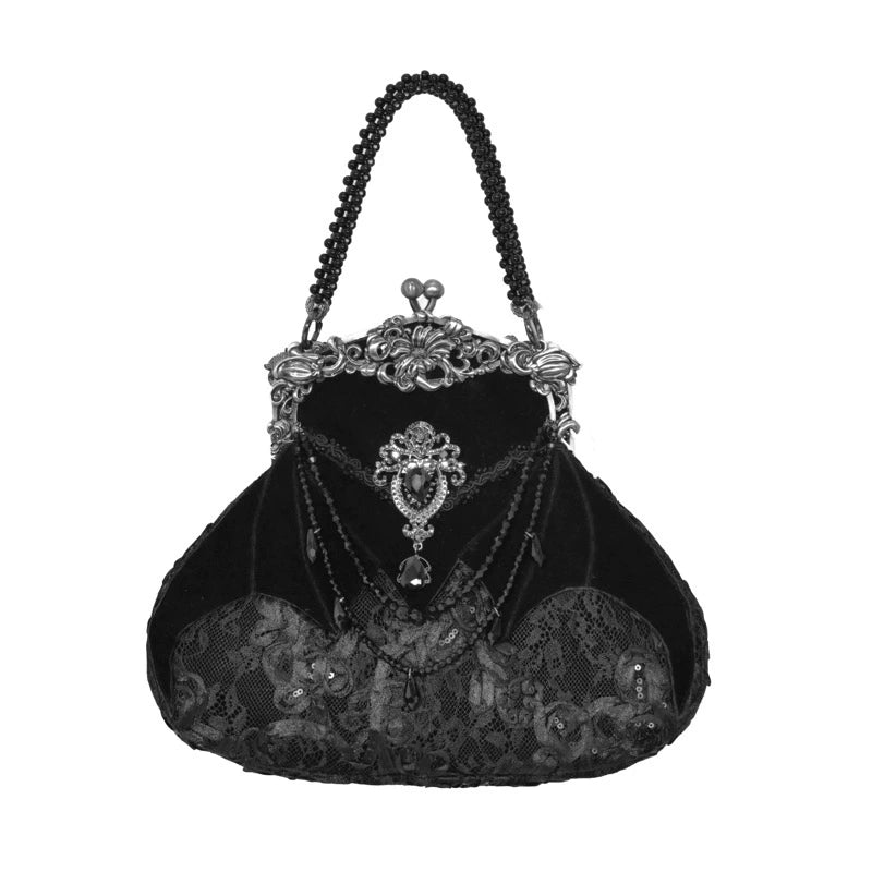 Gothic Vintage Black Lace Handbag