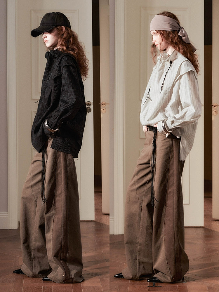 Oversized High-Neck Blouse