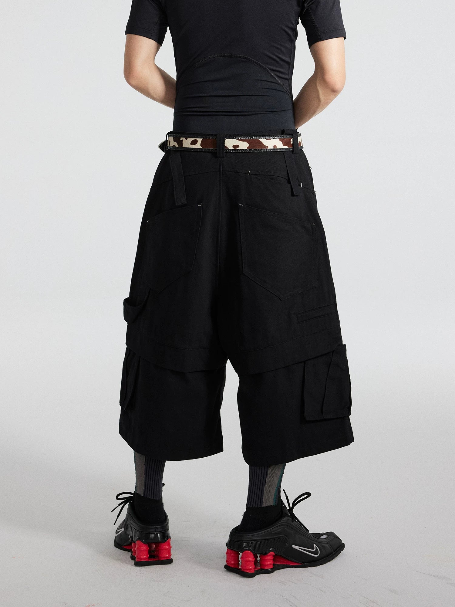 Onyx Parallax Layered Cargo Culottes