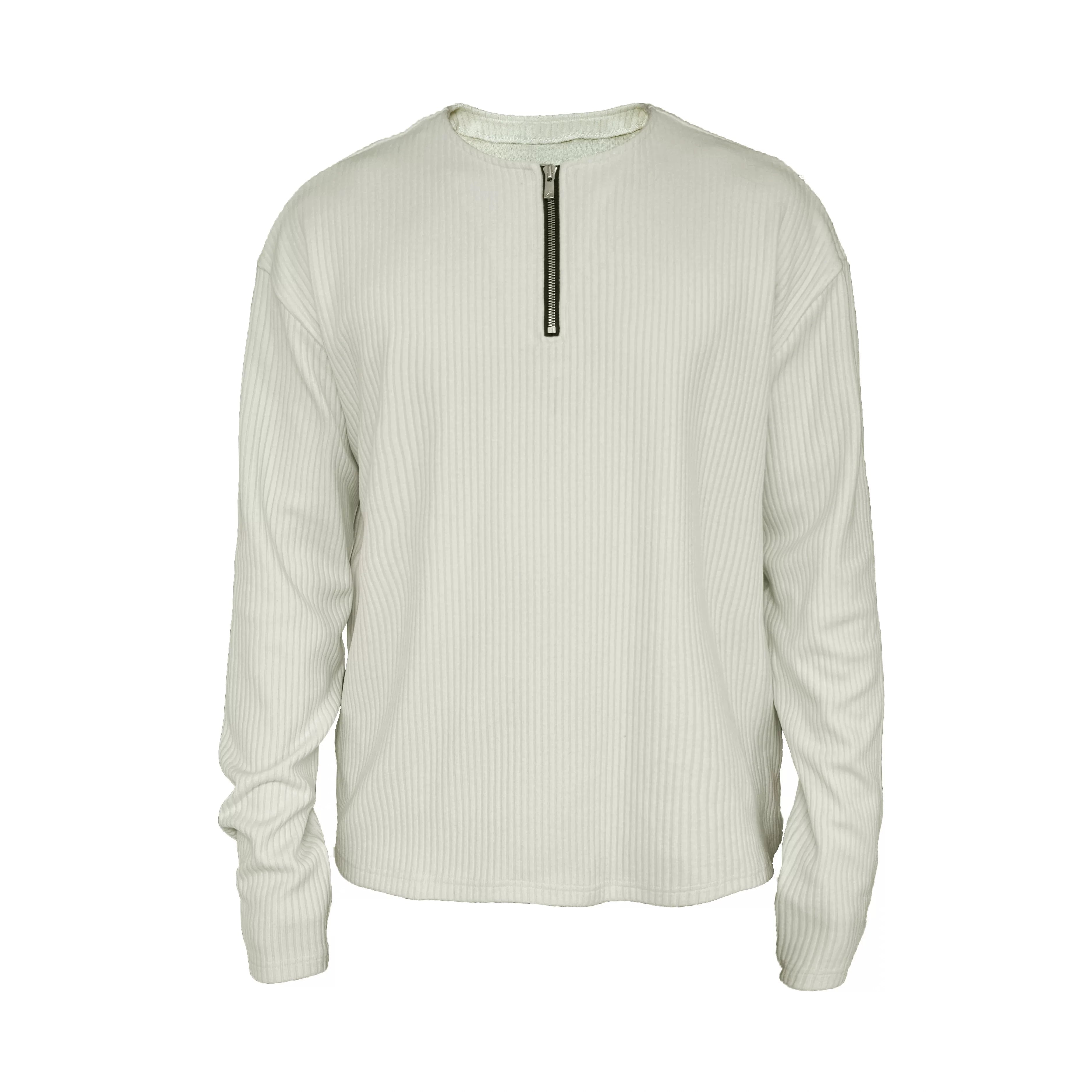 Ribbed Knit Half-Zip Pullover