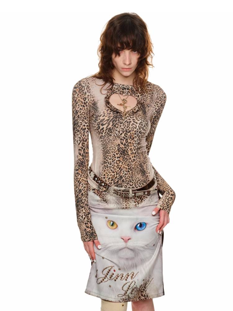 Cat Crystal Pencil Skirt