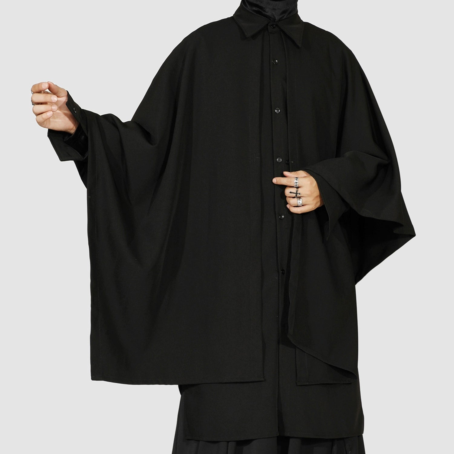 Avant-Garde Oversized Black Shirt