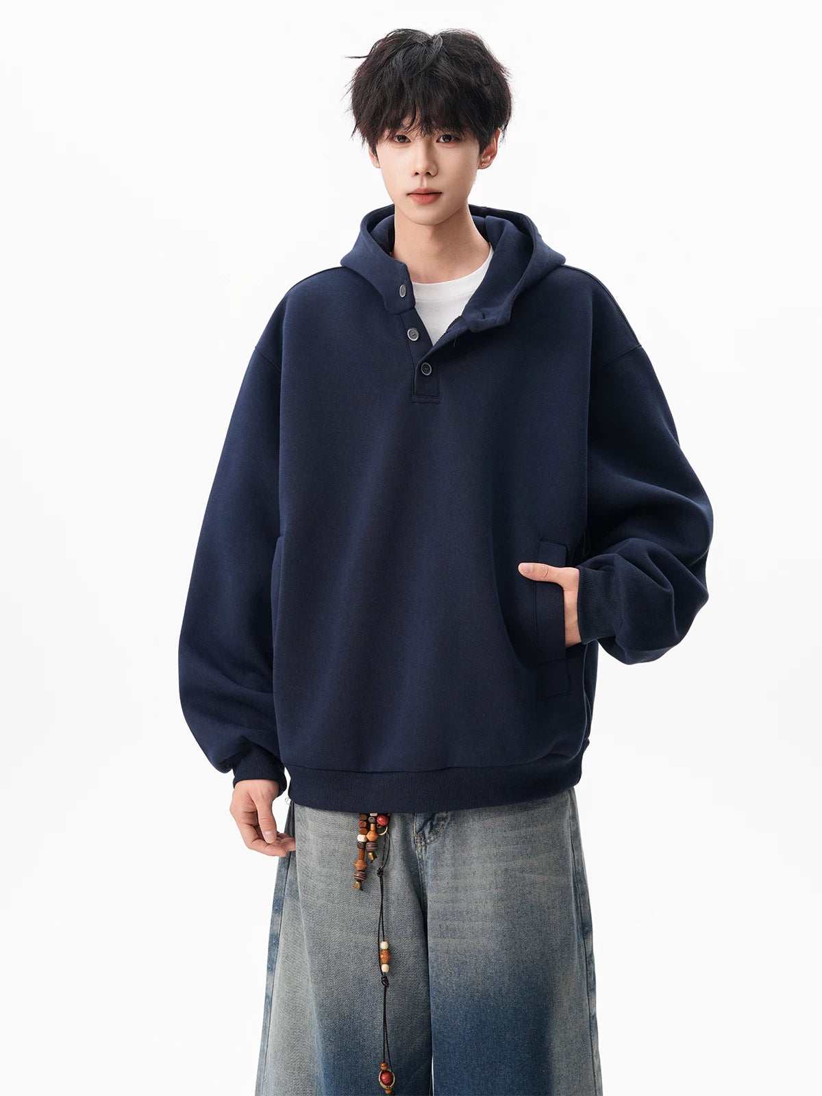 Flannel Trail Henley Hoodie