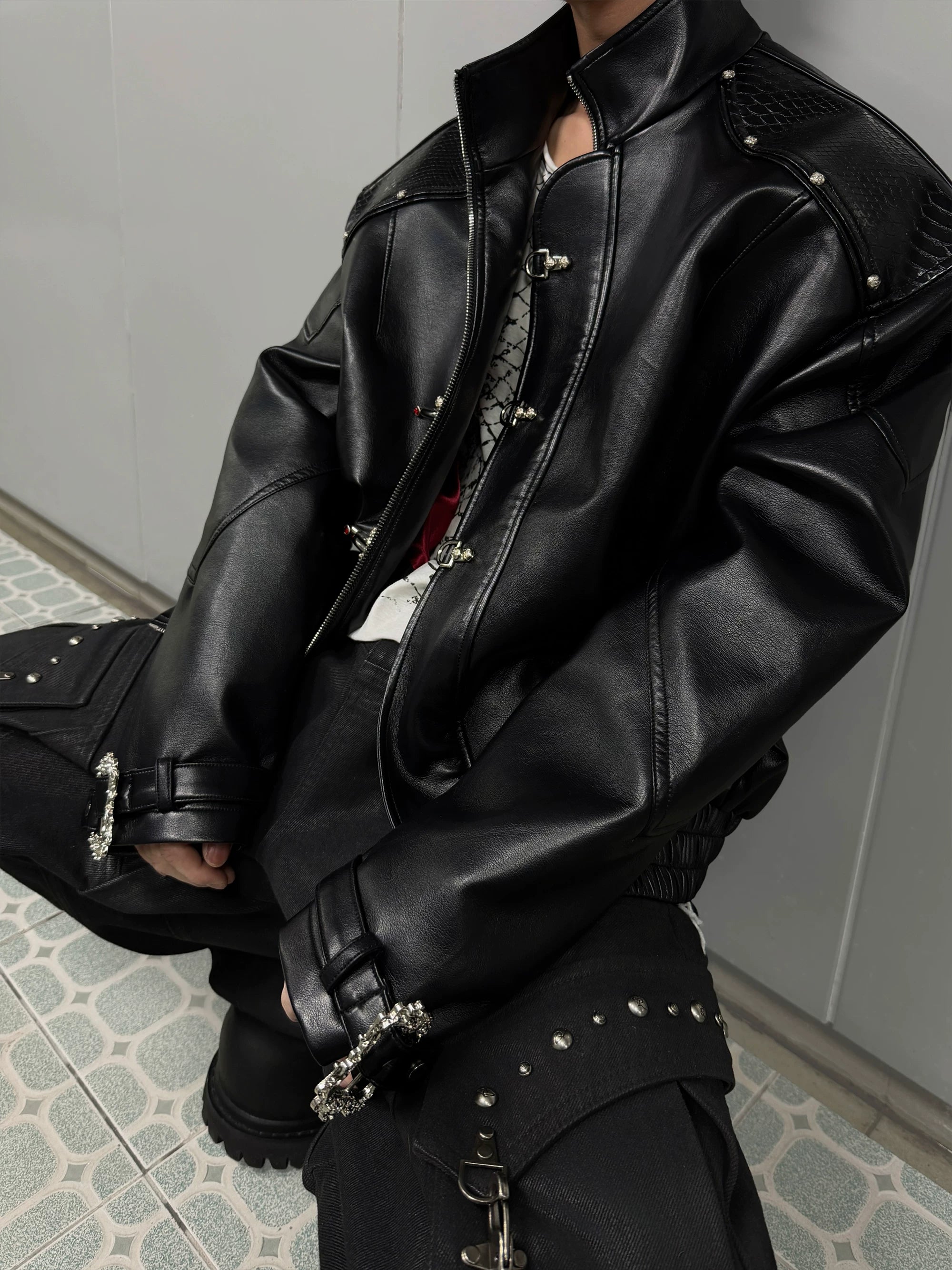 Crimson Relic Buckle Rider Jacket