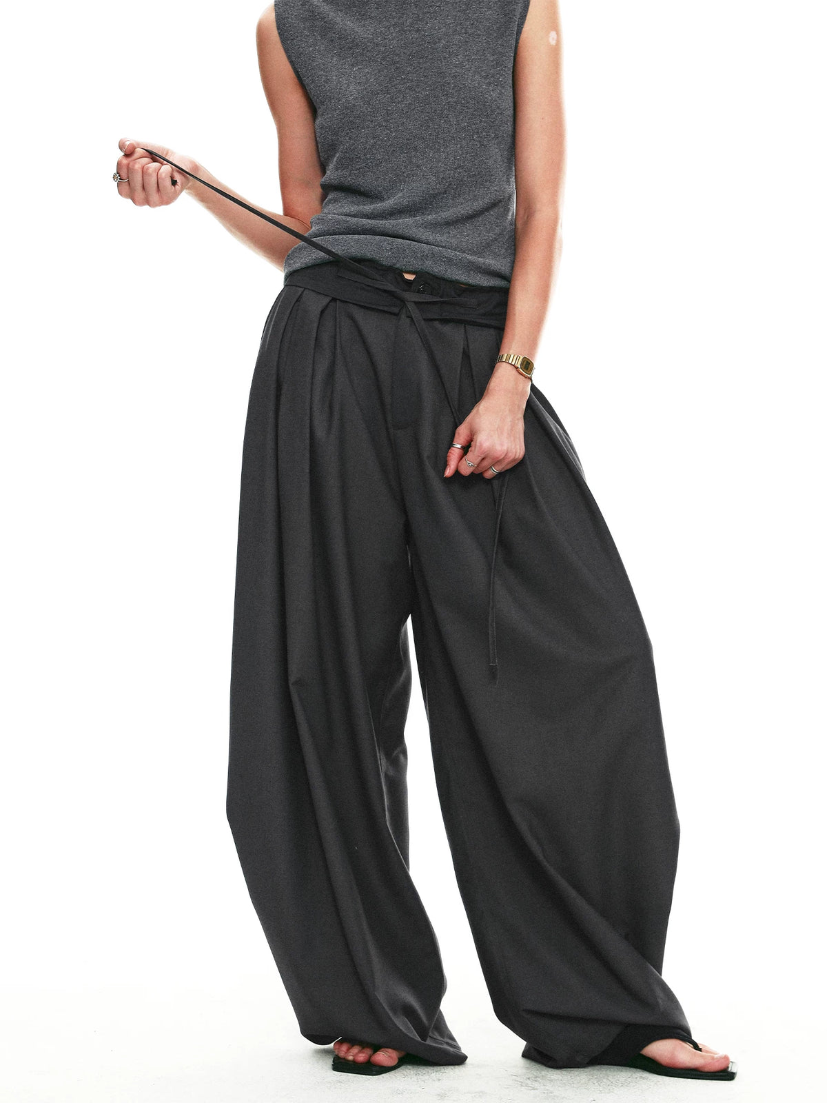 Drawstring Cocoon Balloon Trousers