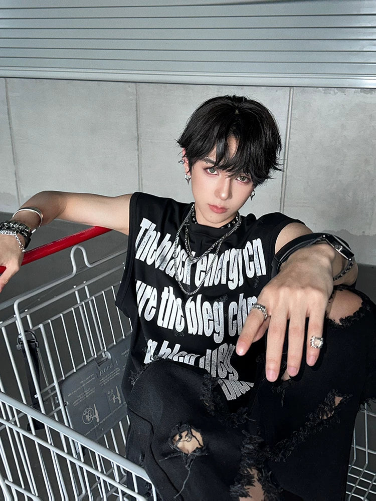 Black Energy Oversized Statement Tee