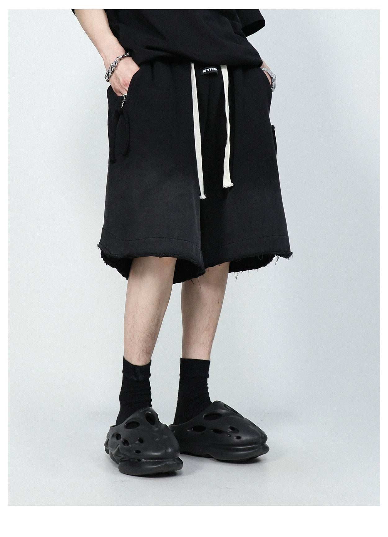 Raw Edge Fade Sweat Shorts