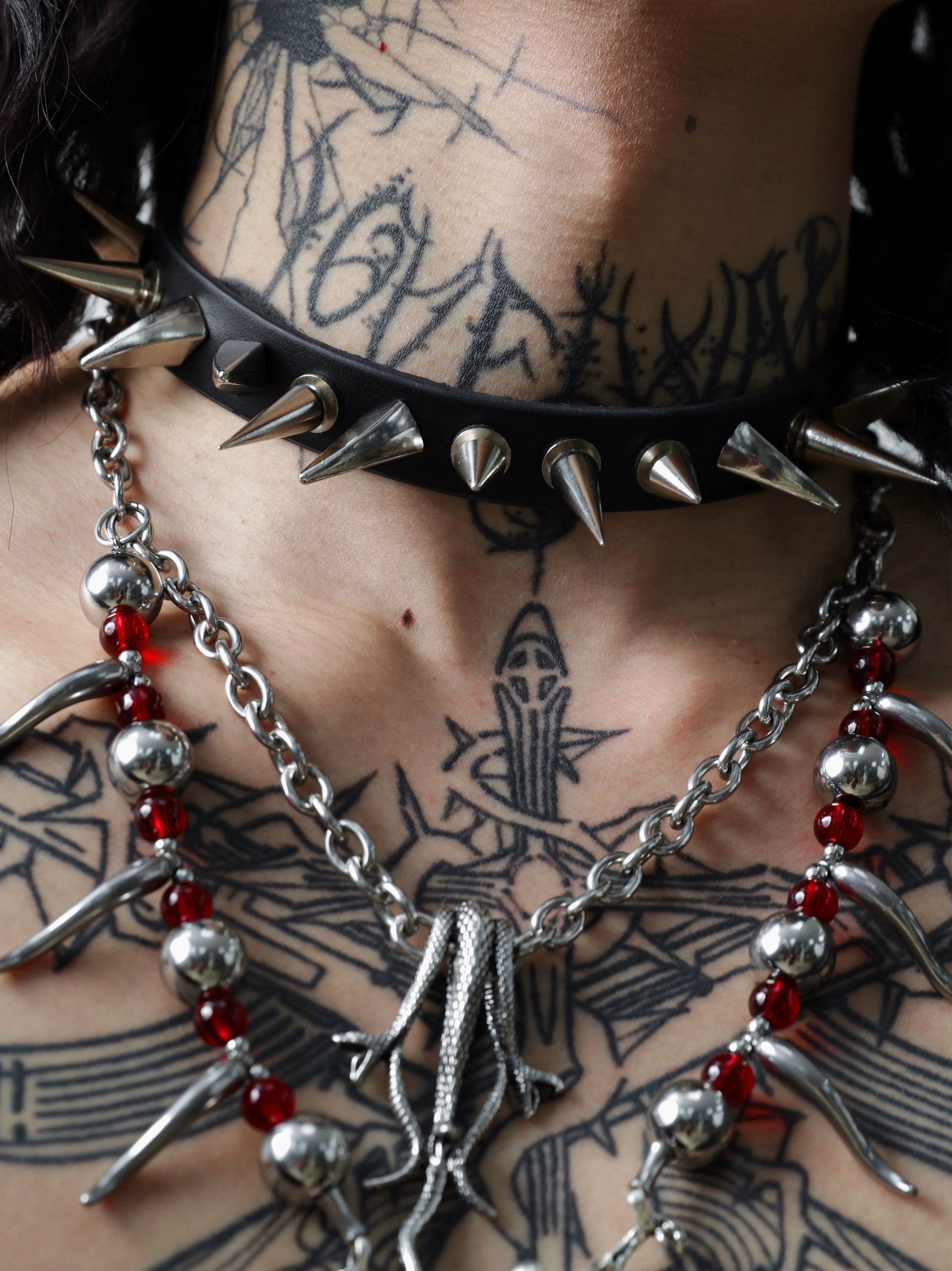 Skull Spike Choker Necklace