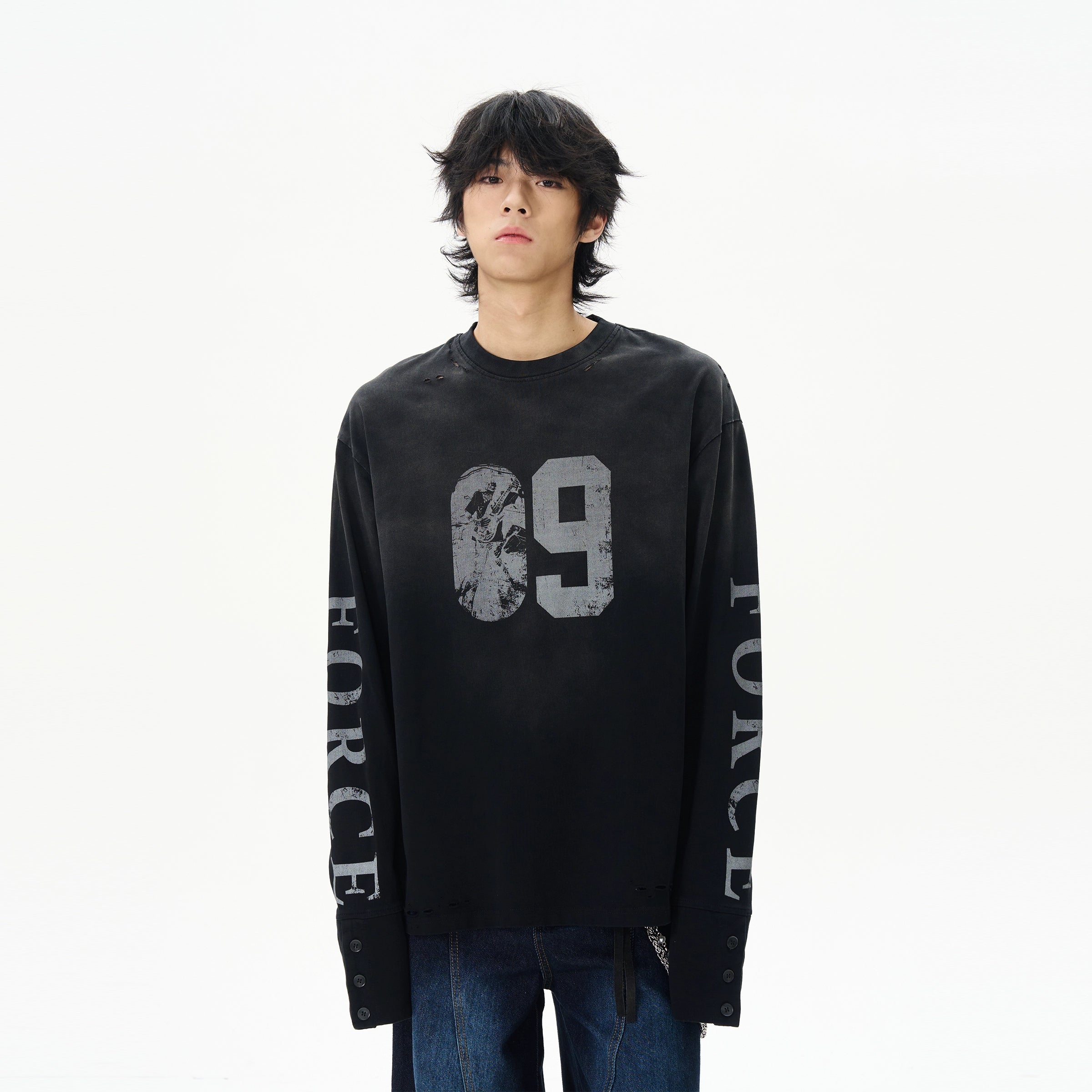 Distressed Force Graphic Long Sleeve Tee