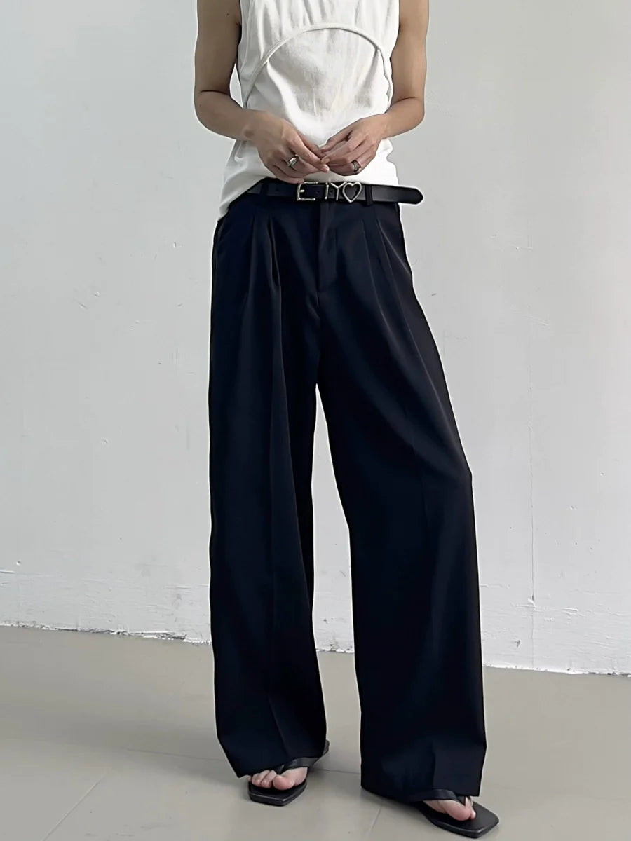 Noir Drift Pleat Trousers