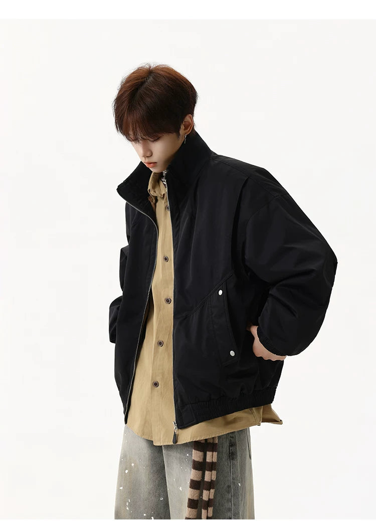 Sandstone Stand‑Collar Puffer Jacket