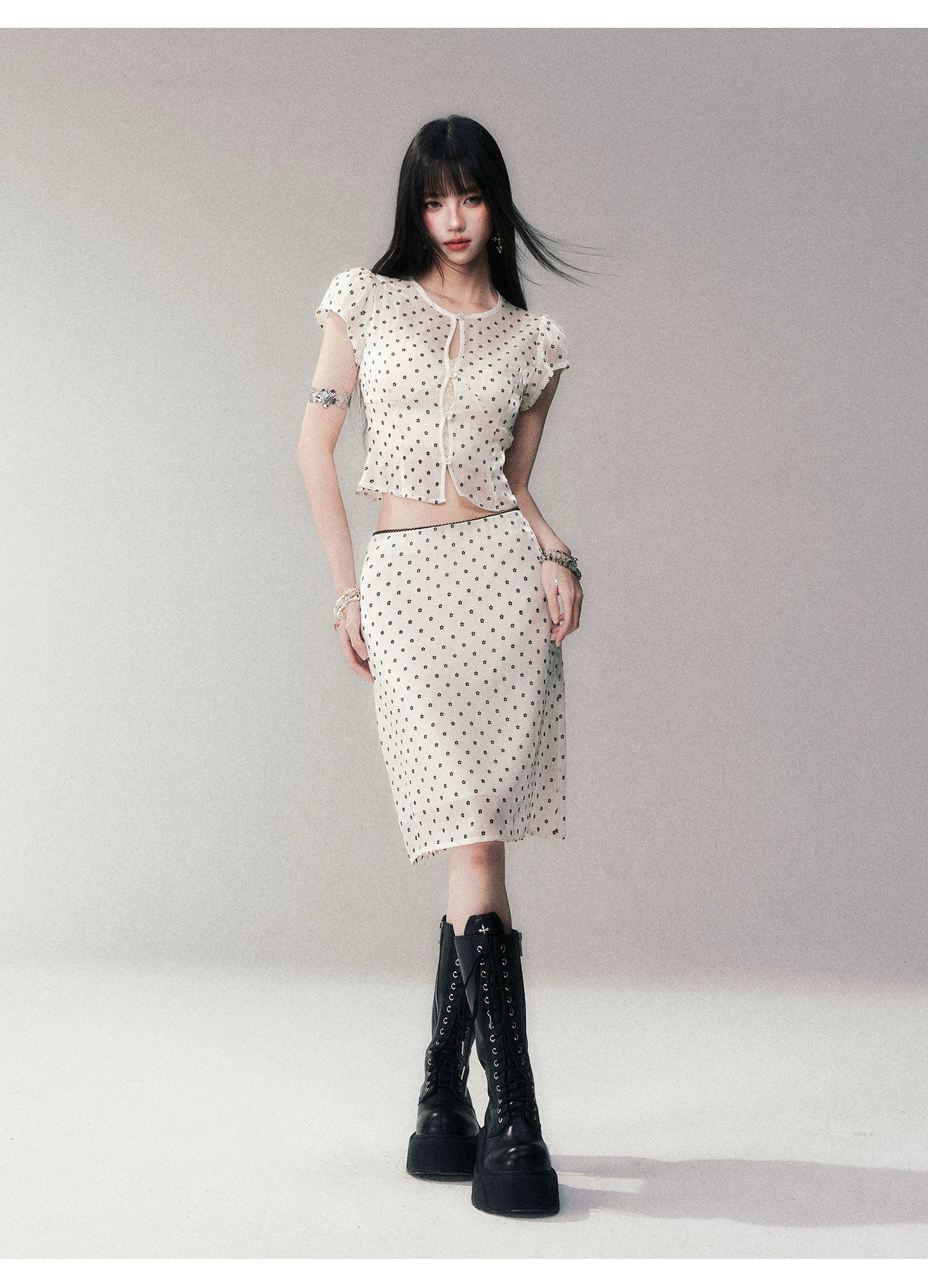 Garden Lumière Dotted Mesh Blouse