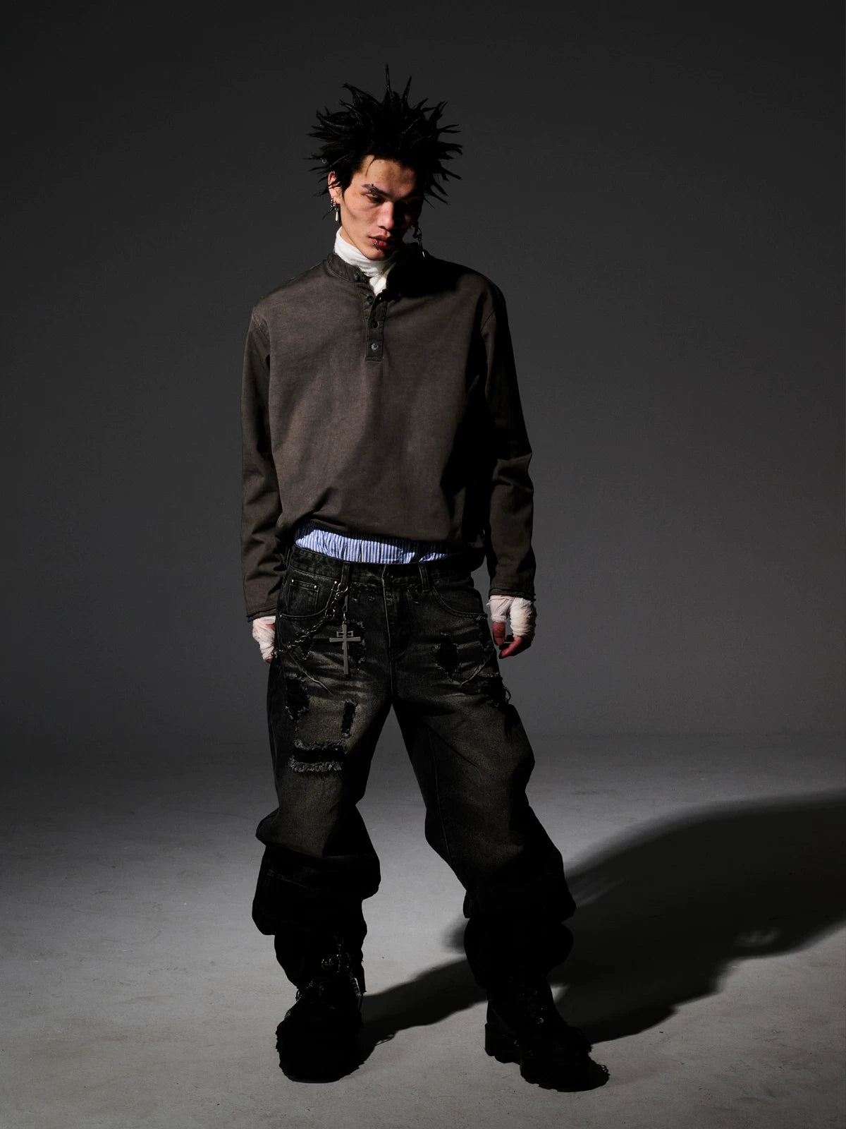 Ashen Relic Henley Long Sleeve Shirt