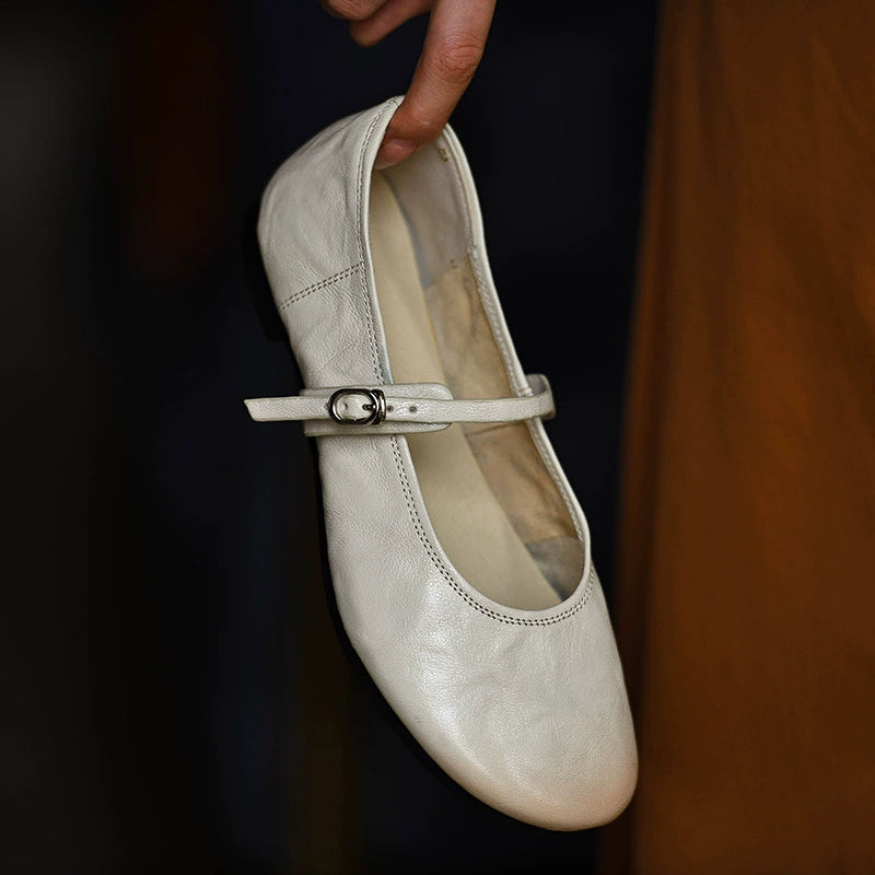 Ivory Slim Strap Mary Janes