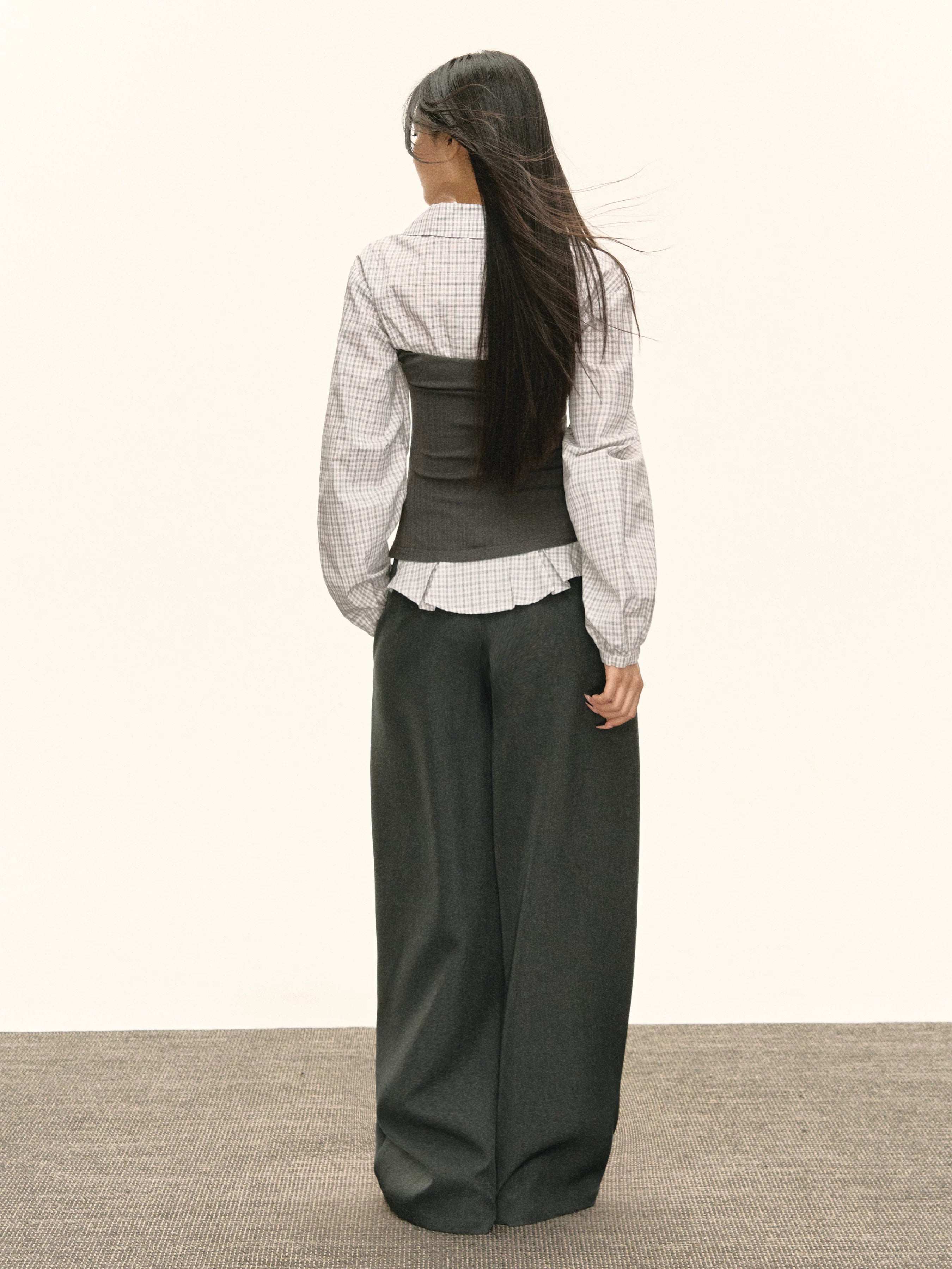 Layered Plaid Bustier Panel Top