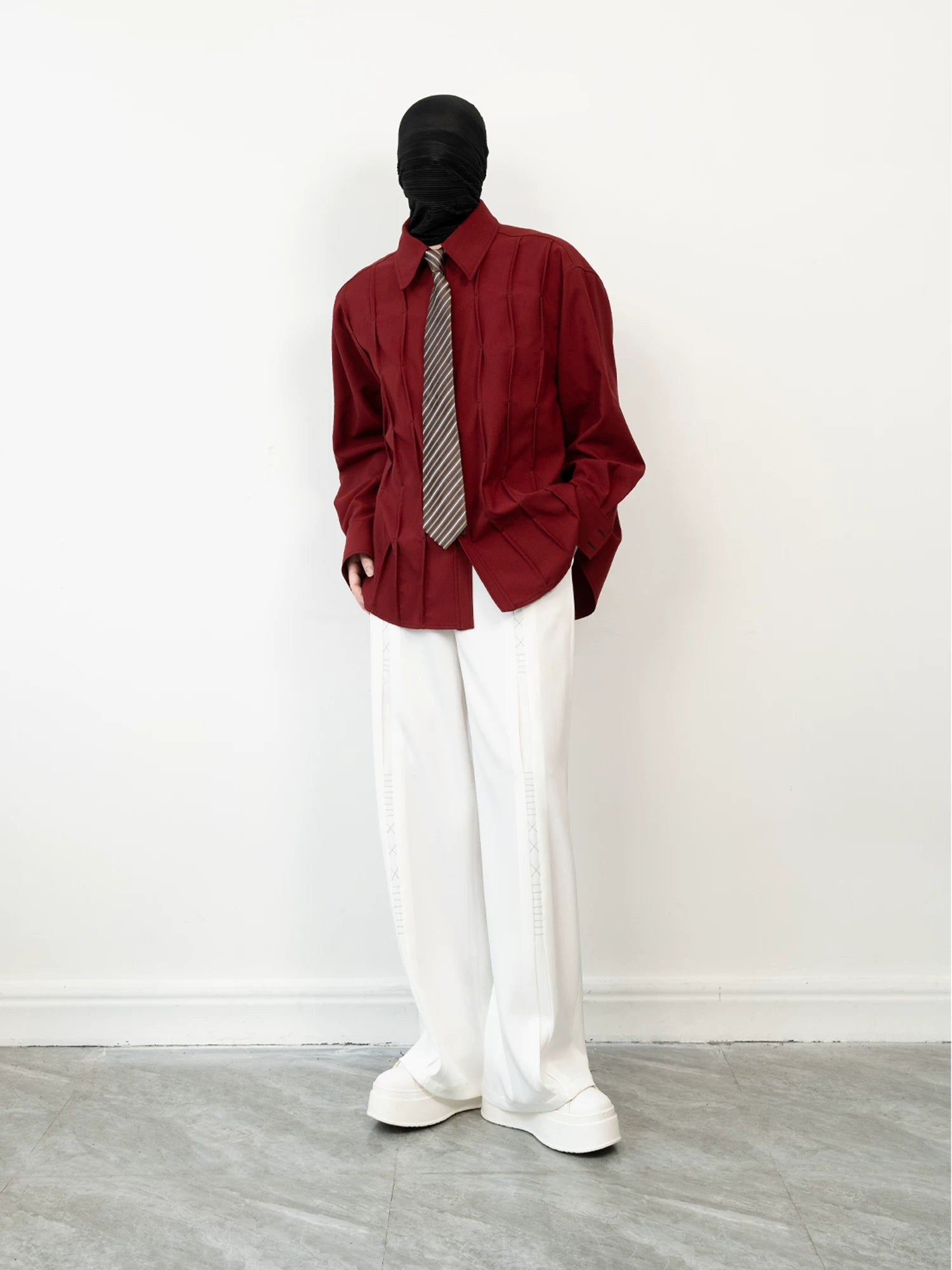 Crimson Fold Prism Shirt