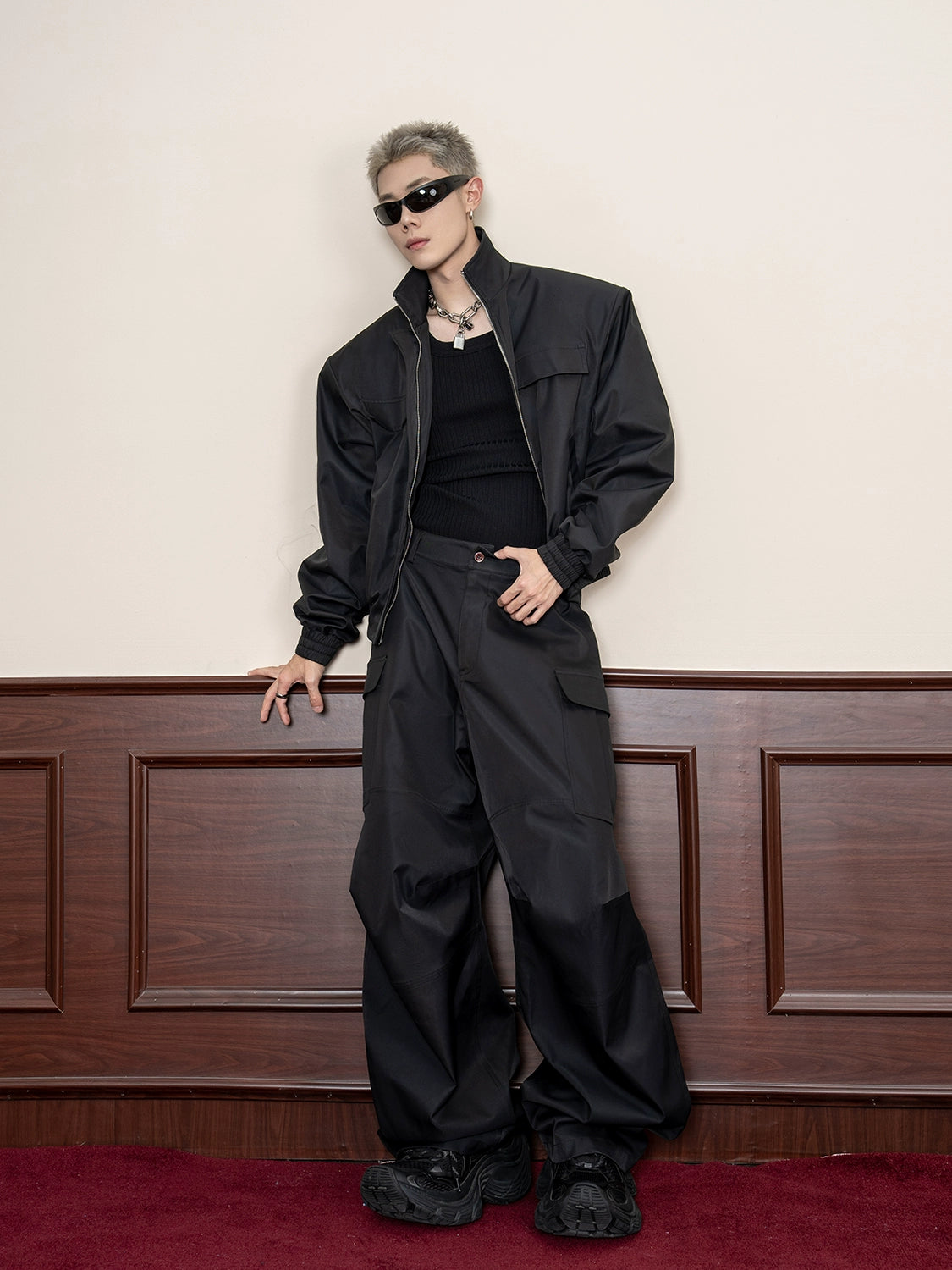 Oversized Black Utility Cargo Pants
