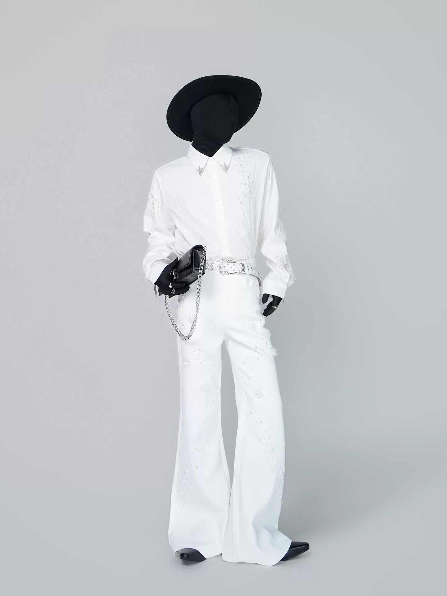 Blossom Halo Pearl-Flare Trousers