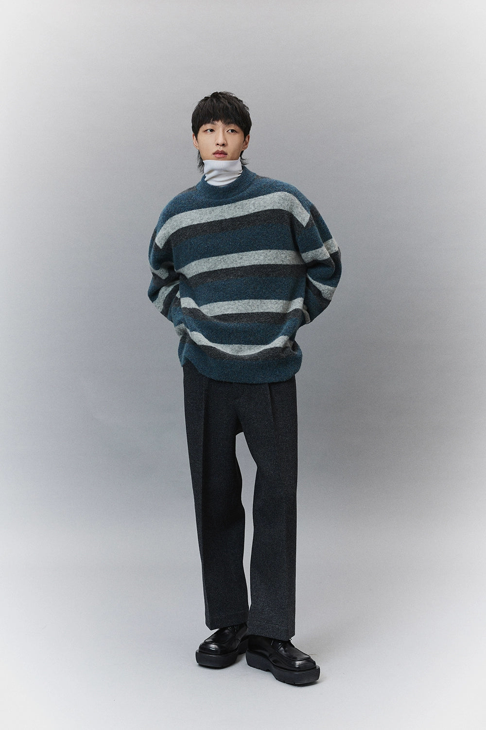 Tri-Color Stripe Sweater