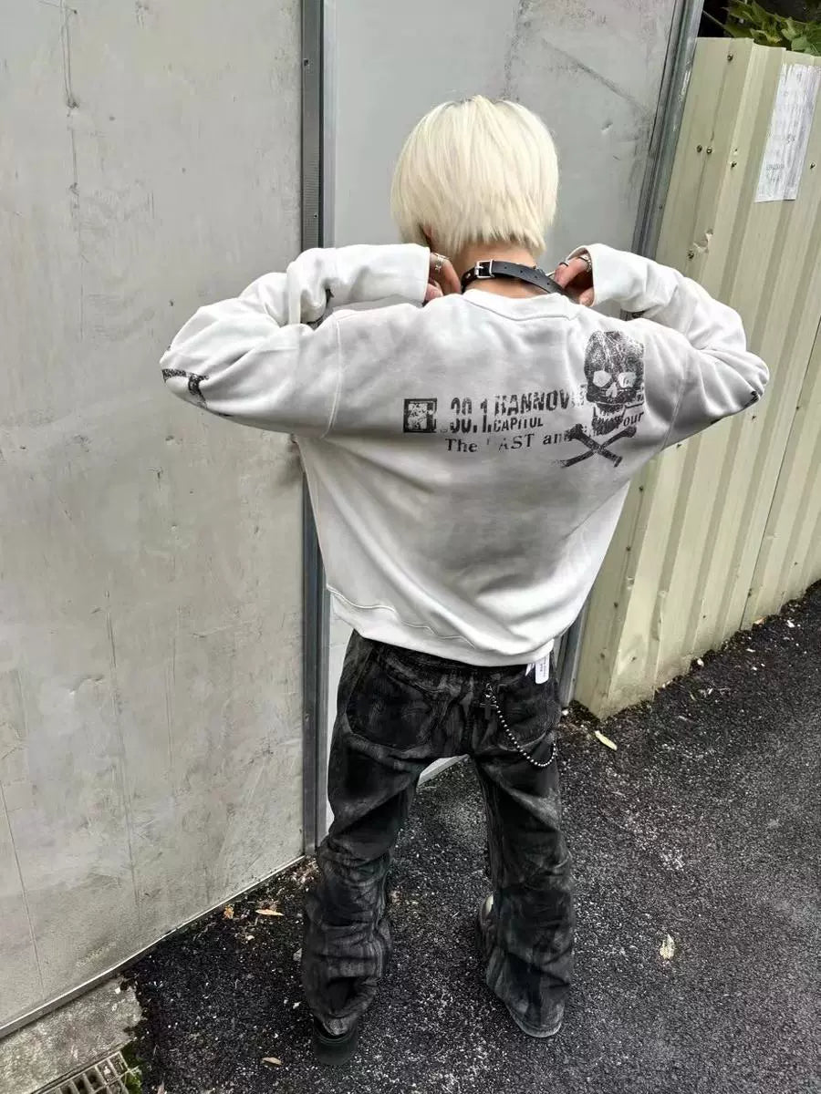 Bonewhite 07 Skull Broadcast Crewneck