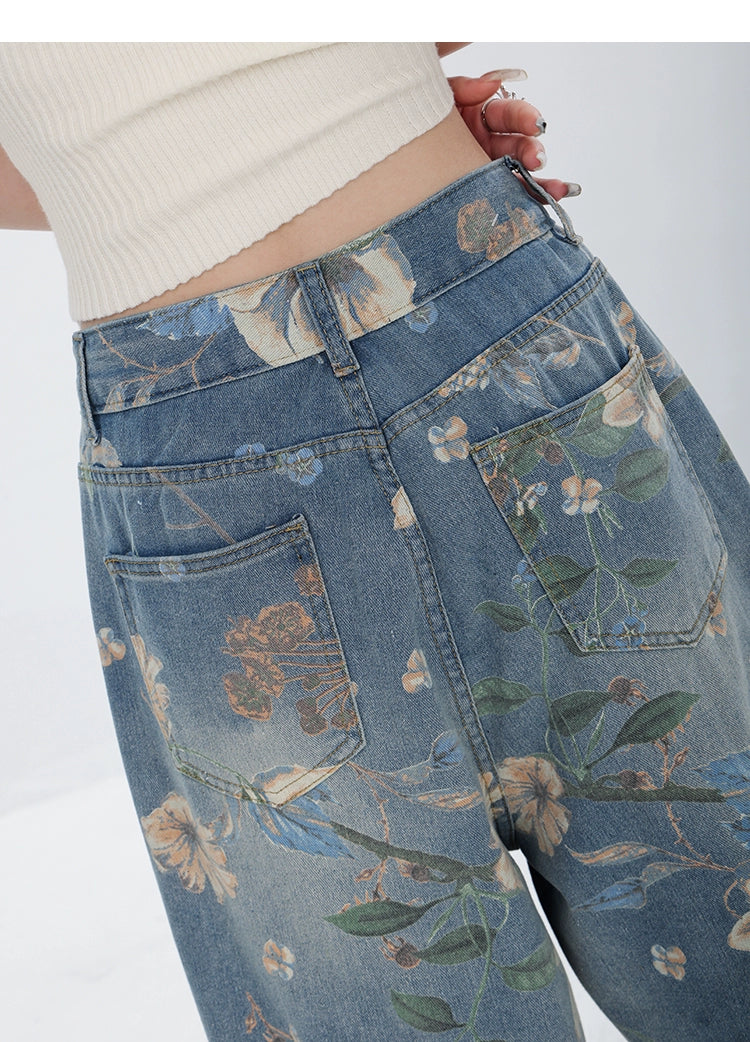 ABWEAR Blooming Botanica Wide-Leg Jeans