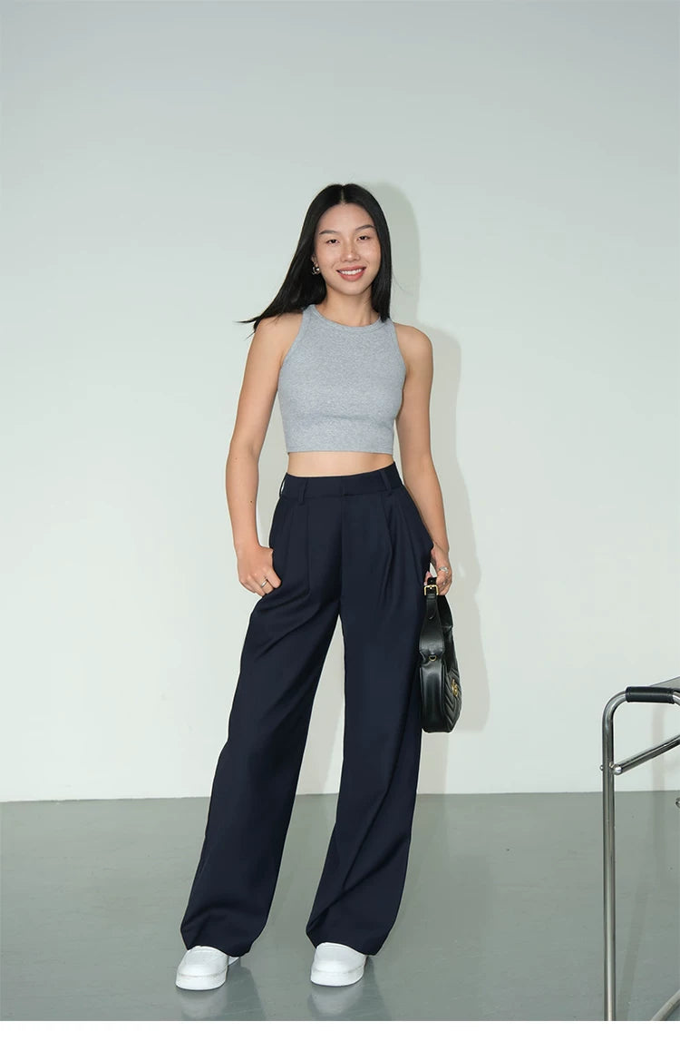 Midnight Drape High-Waist Wide Trousers