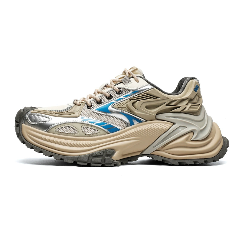 Bold Chunky Futuristic Sneakers with Silver Accents