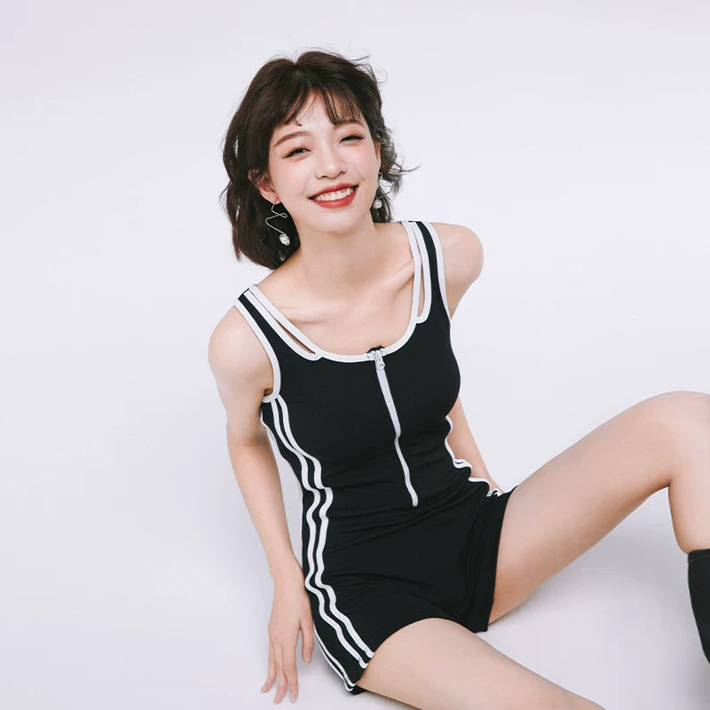 Monochrome Sprint Zip-Front Suit