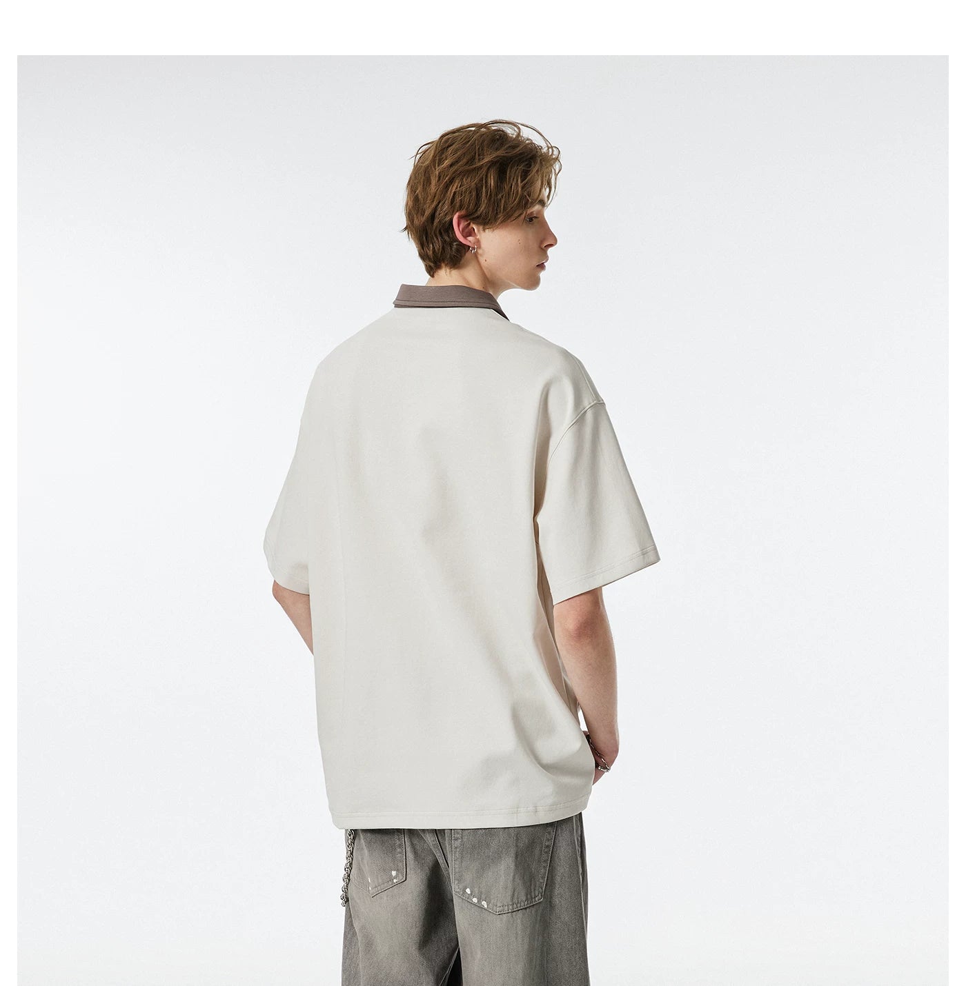 Contrast Collar Club Knit Polo Tee
