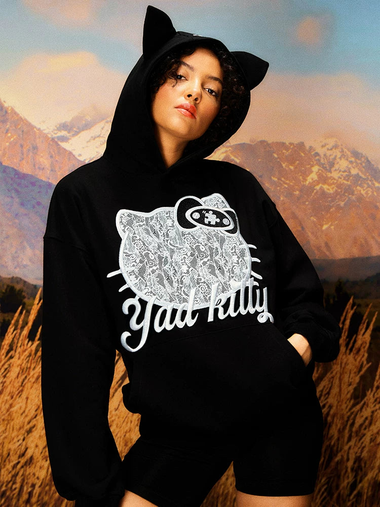 Cat Graphic Pullover Hoodie