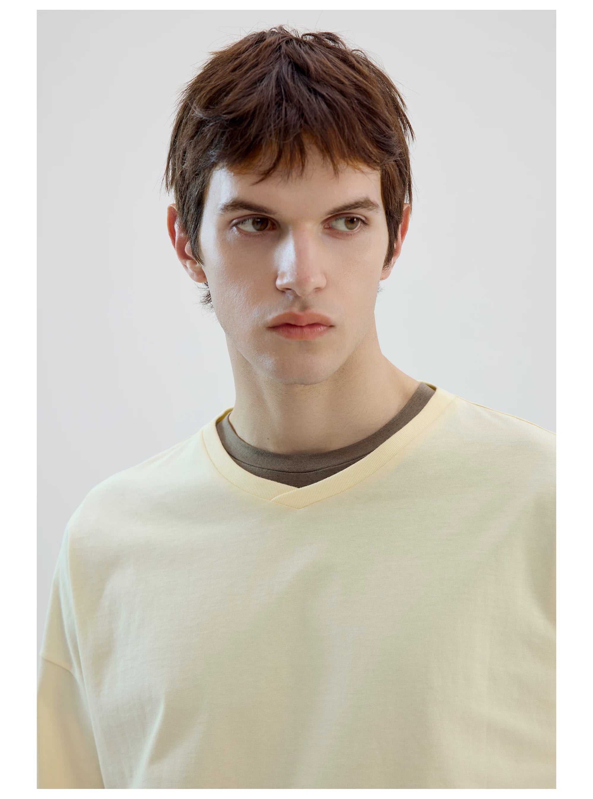 Relaxed V-Neck Long-Sleeve Tee