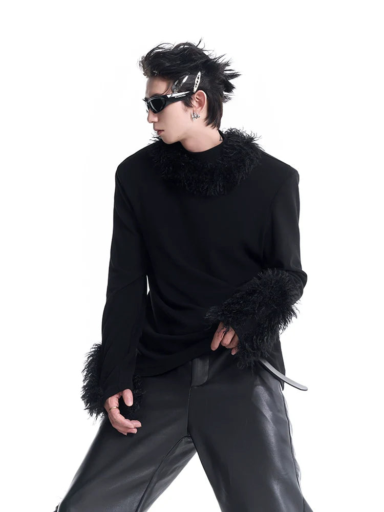 Feather-Trim Sweatshirt