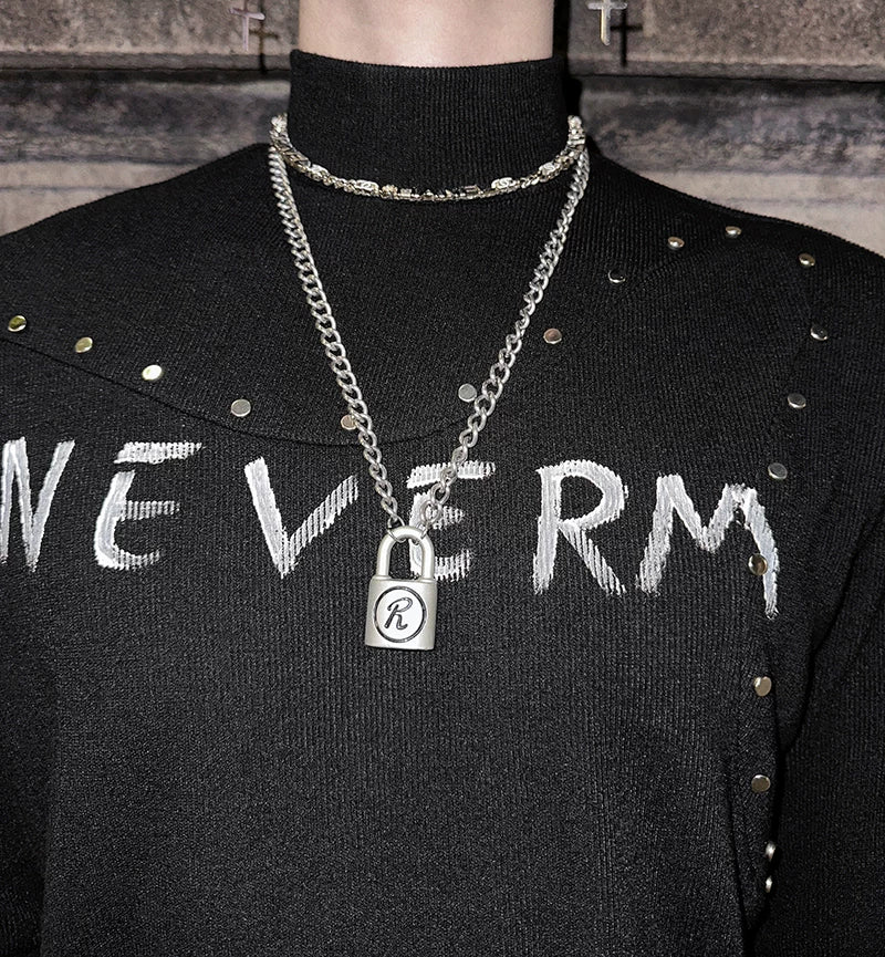 Neverm Studded Gothic Knit Turtleneck