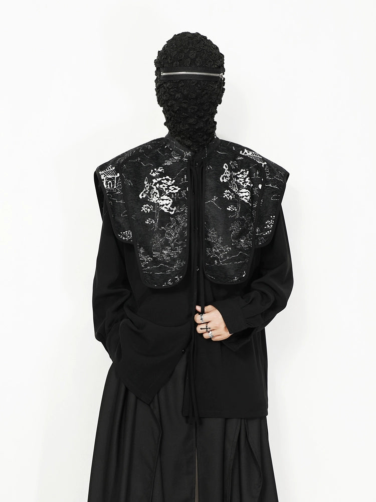 Embroidered Cape Shirt