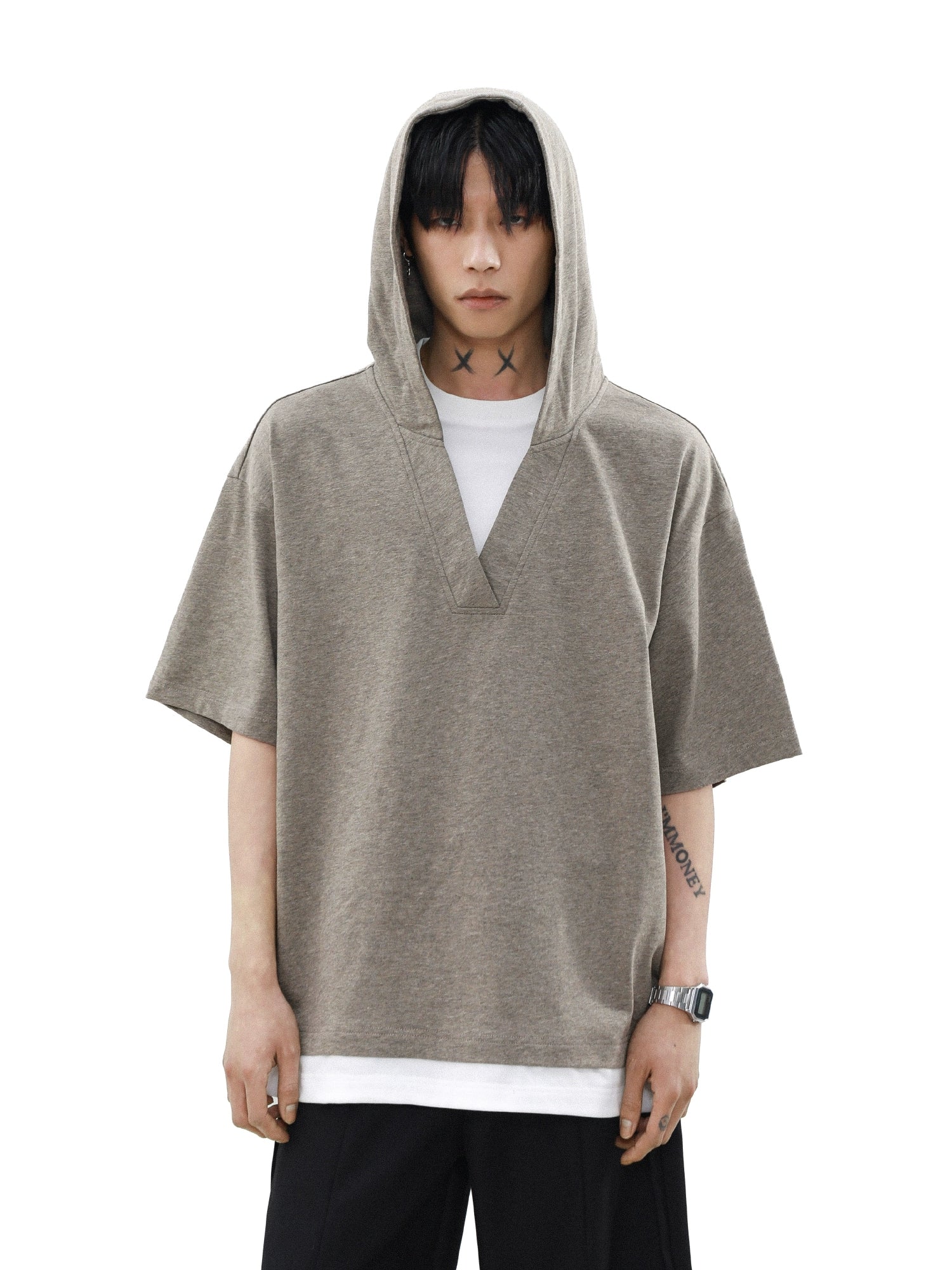 Cinder Drape Short Sleeve Hoodie