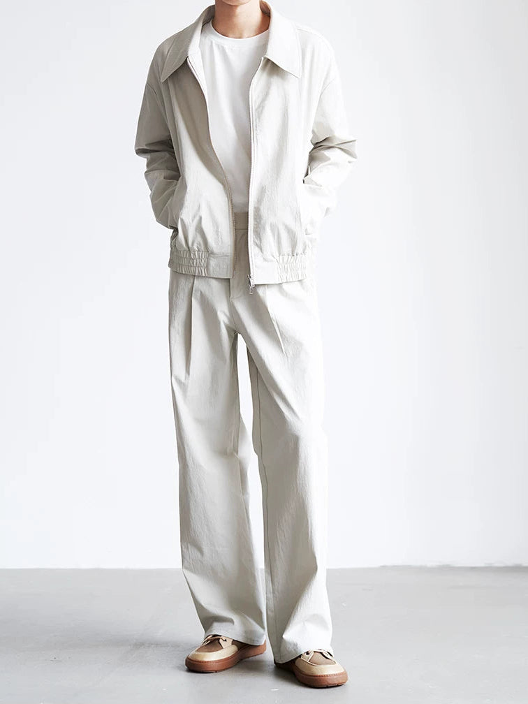 Ivory Axis Minimal Wide Trousers