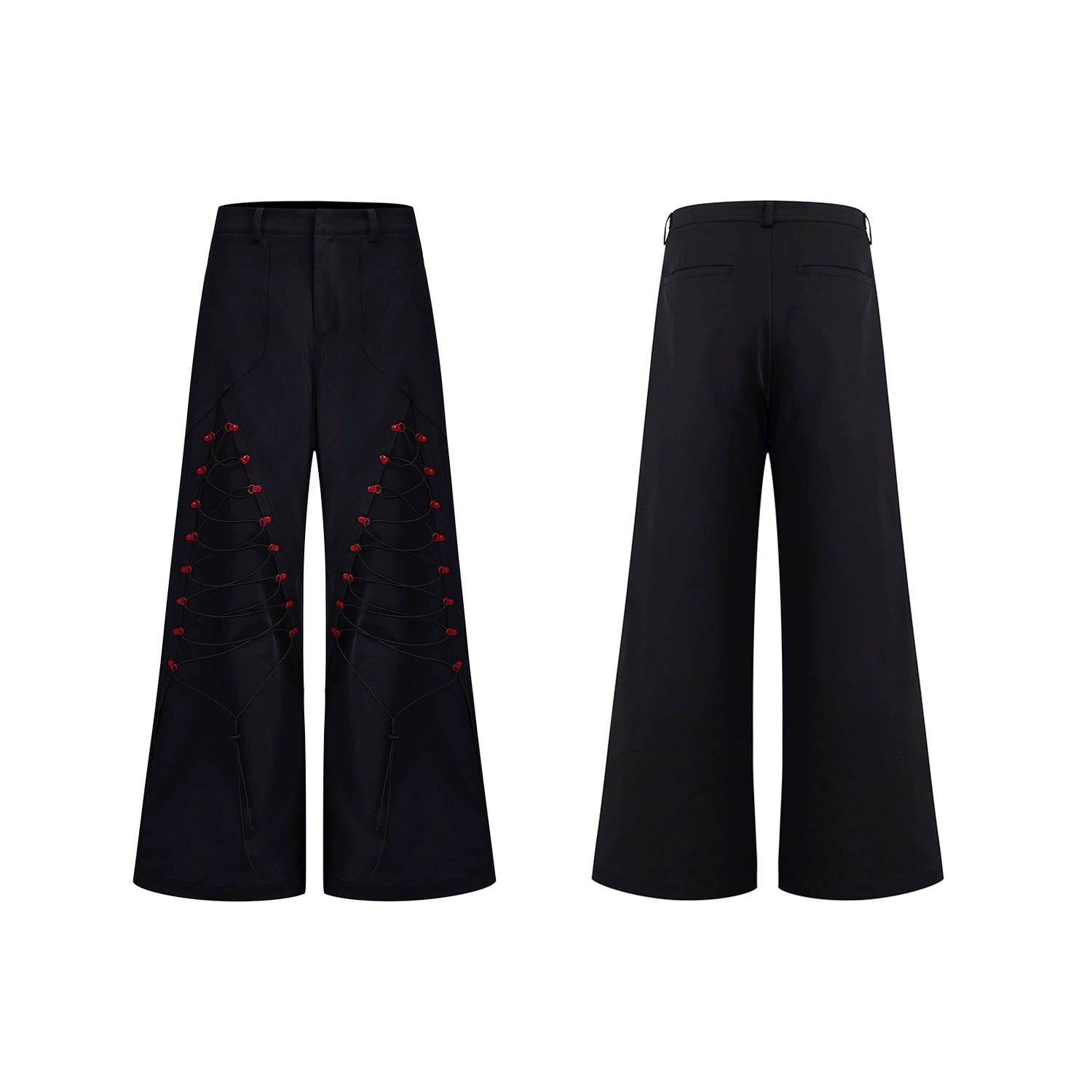 Lace-Up Jacket and Flare Pants Setup