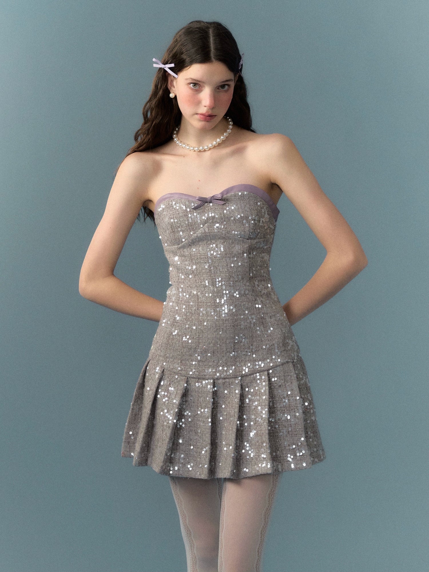 Silver Sparkle Mini Dance Dress