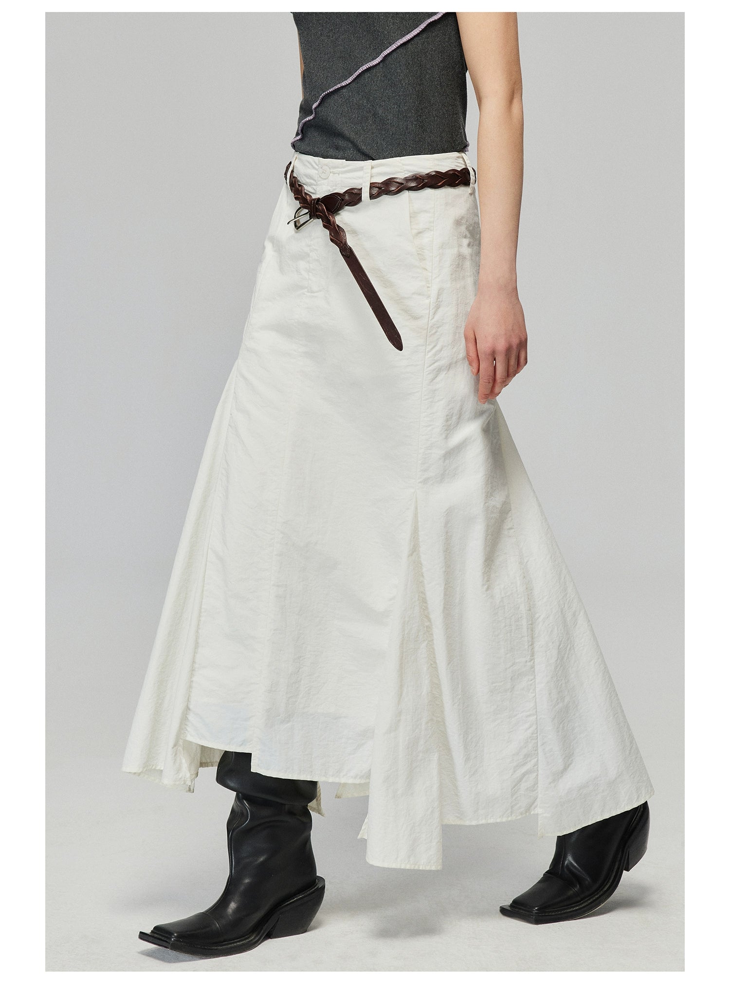 Relaxed Flared Maxi Skirt