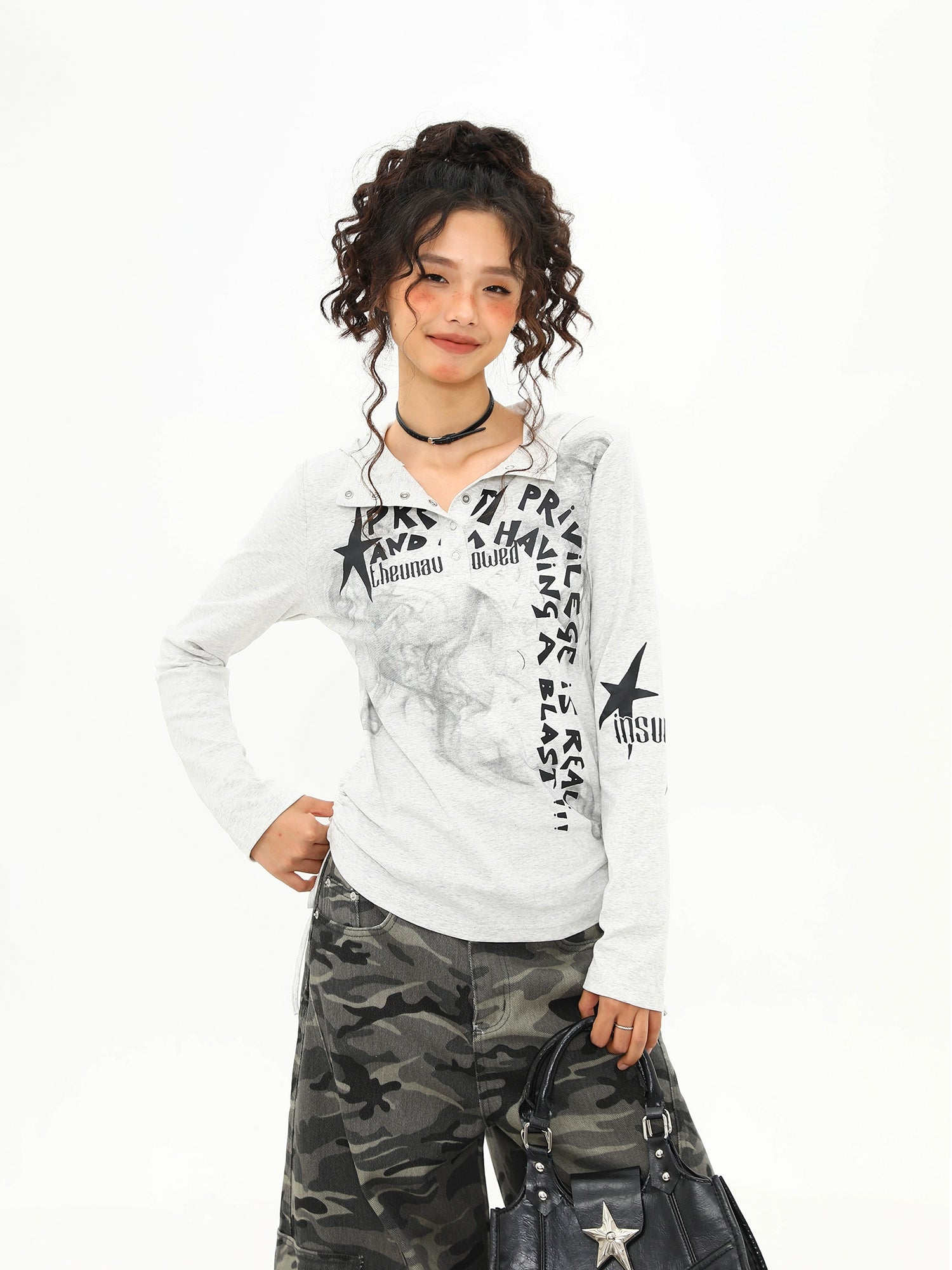 Starlit Smoke Graphic Hoodie Tee