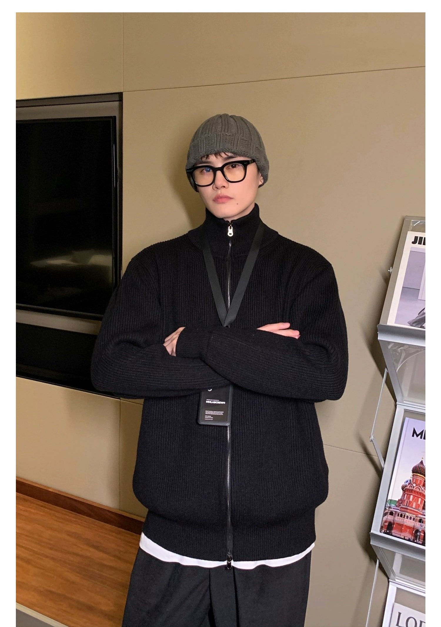 Ribbed Full-Zip Cardigan Sweater