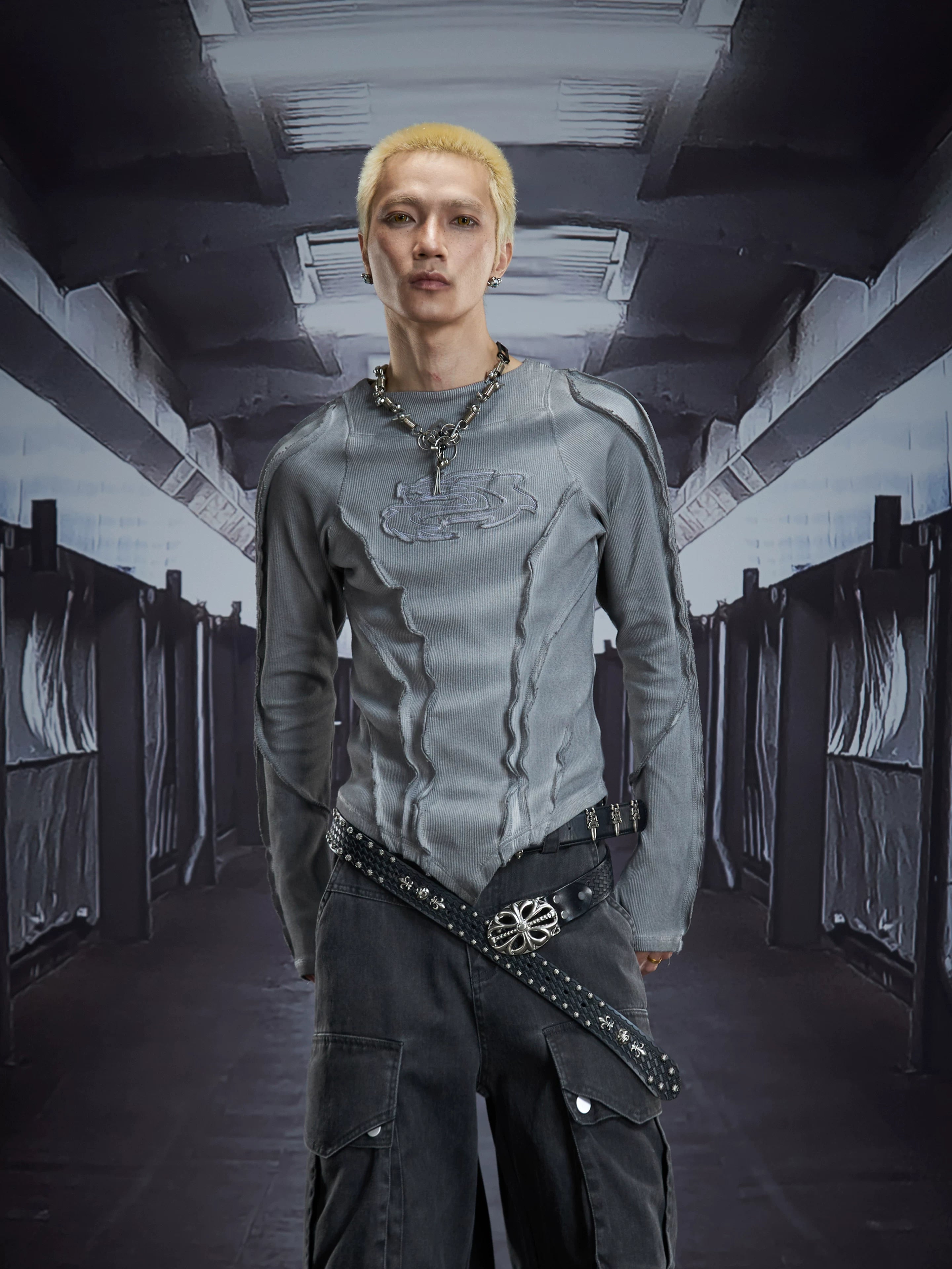 Spectral Spine Ruched Longsleeve Top